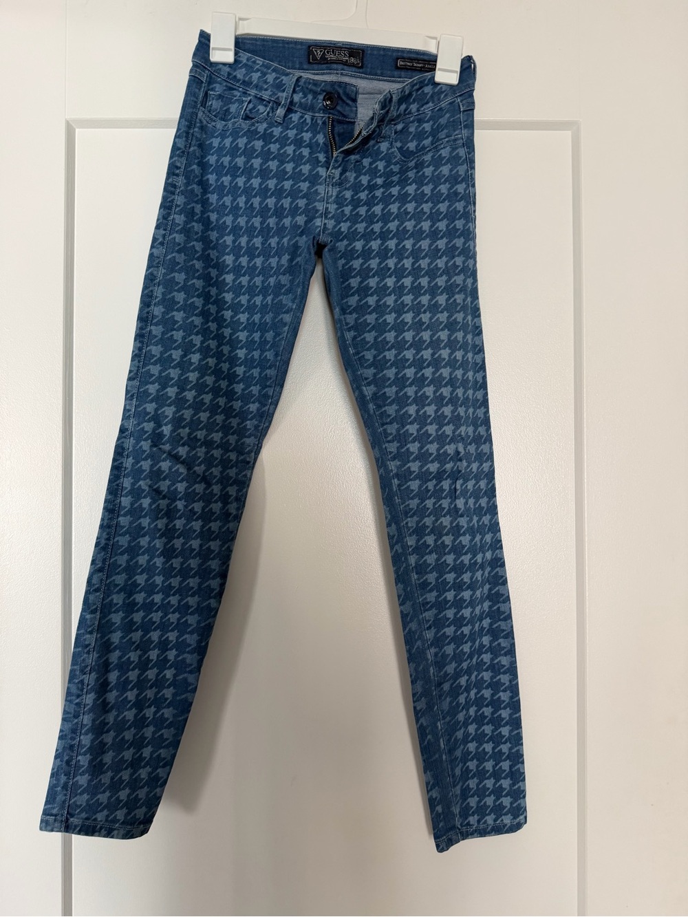 Guess Blue Houndstooth Skinny Jeggings